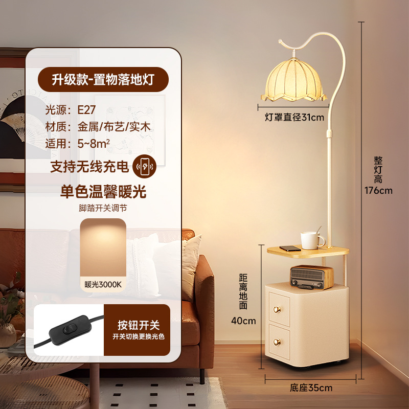 로그 데스크탑 - 흰색 캐비닛 - 무선 충전 - 흑백 따뜻한 빛, 전체 스펙트럼 눈 보호 소스