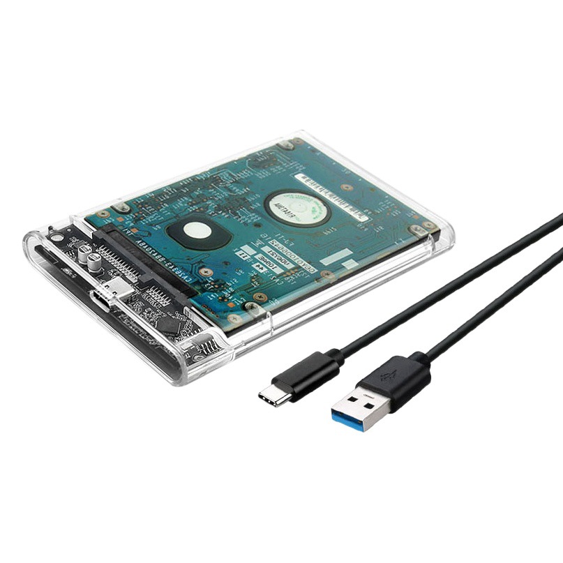 Portátil 2,5 SATA puerto serie USB3.1type-C interfaz transparente externo de Estado Sólido caja de disco duro móvil
