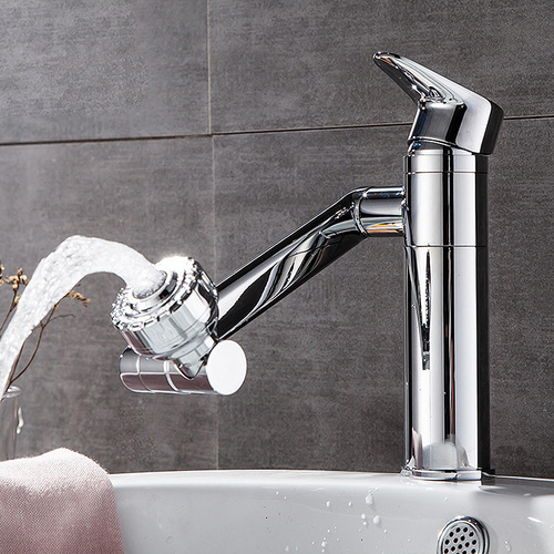 All-copper Lucky Cat washbasin hot and cold faucet washbasin basin household basin rotating black single-hole faucet