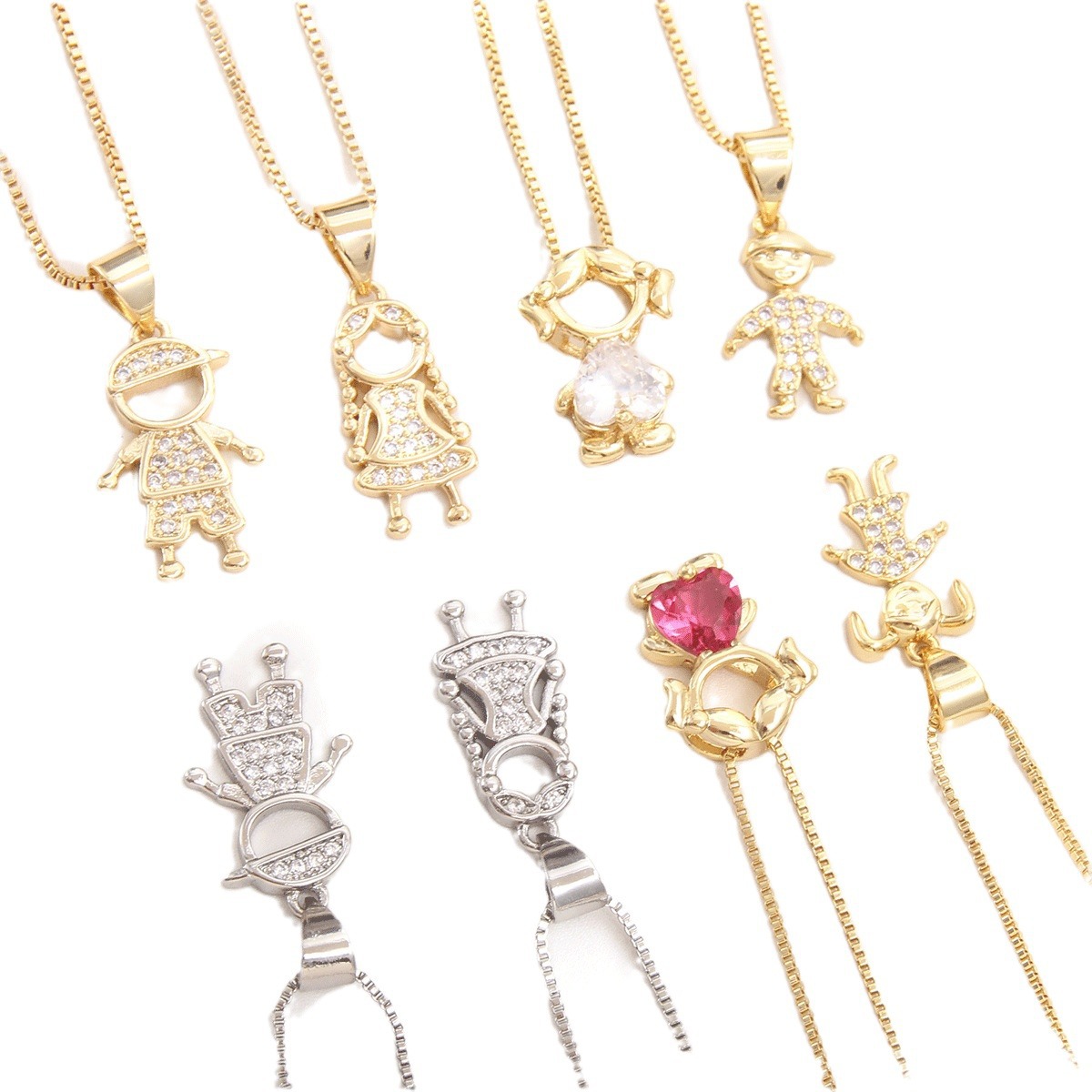 Transfronterizo europeo y americano de los hombres y las mujeres Nuevo colgante de collar chapado en oro con incrustaciones de circón de la moda de las mujeres de la joyería de cercanías