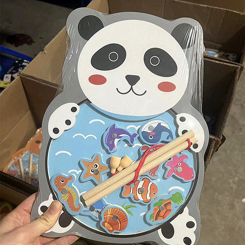 Wooden animals early education baby magnetic fishing children small fish baby kindergarten educational toys for boys and girls wholesale