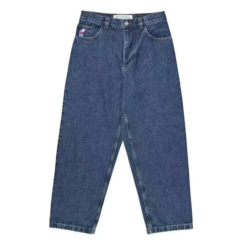 国境を越えたアメリカのヒップホップスケートボードjeans王一博と同じゆるいストレートジーンズの広い足のカジュアルなファッションパンツ|undefined