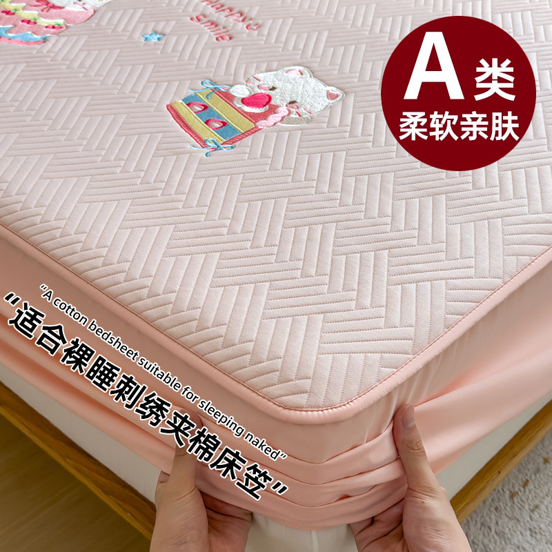 Cama de algodón grueso cubierta de protección de colchón Simmons una sola pieza nueva cubierta de cama a prueba de polvo cubierta de cama antideslizante integral