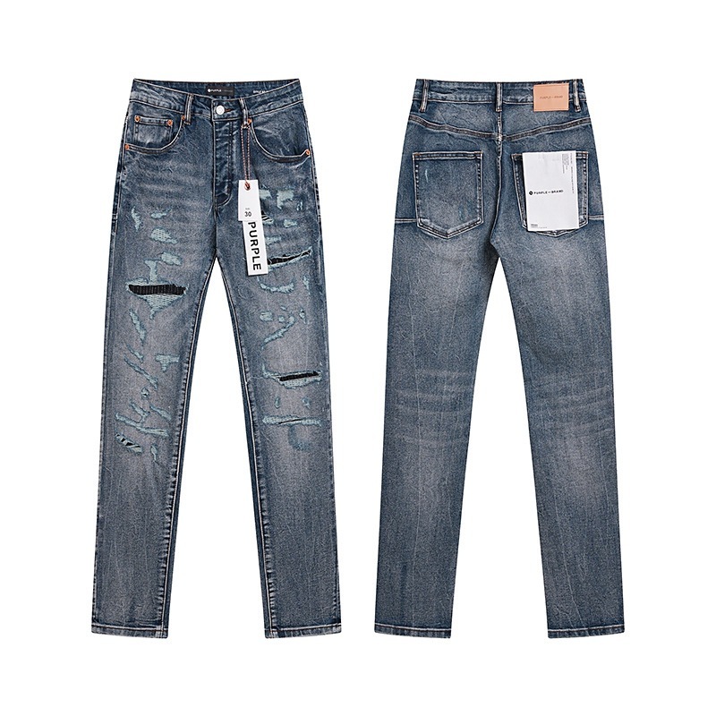 Ksubi トレンディなパープル新 AM スプラッシュインクプリントハイストリートレトロリッピングカジュアルメンズとレディーススリムジーンズ|undefined