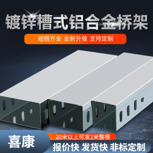 Galvanized aluminum alloy trough cable bridge metal stainless steel hot dip fireproof spray plastic large span ladder bridge