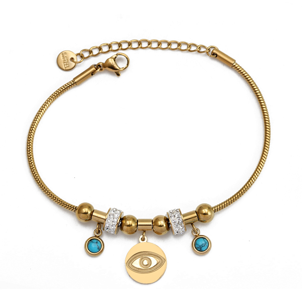Stainless Steel Material Devil'S Eye Pattern Simple Style Devil's Eye Stainless Steel Bracelets
