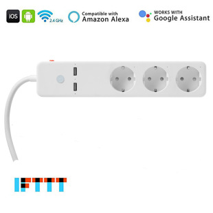 With Overload Protection App Sub-Control Wifi Smart European Standard Power Strip Remote Compatible with Alexa Google Home