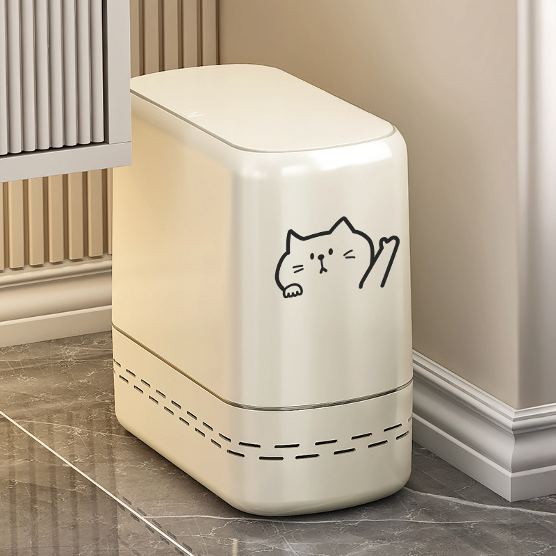Gap Trash Can for Home Bathroom and Toilet with Large Capacity, Lid, and Automatic Suction Press Switch Gap Trash Can for Home Bathroom and Toilet with Large Capacity, Lid, and Automatic Suction Press Switch