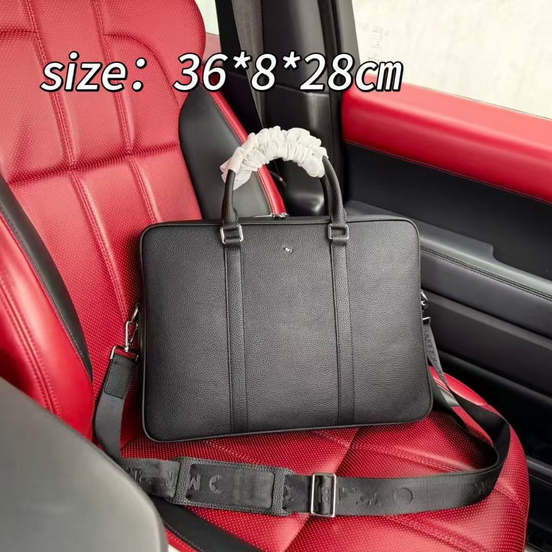 Classic First-Layer Cowhide Men's Business Horizontal Large-Capacity Handbag Briefcase Computer Crossbody Bag