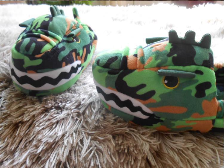 Cartoon camouflage indoor keep warm non-slip slippers