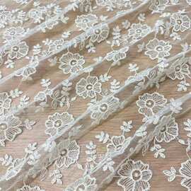 网纱柔软小碎花绣花布蕾丝面料服装旗袍童装女装包包手工diy布料