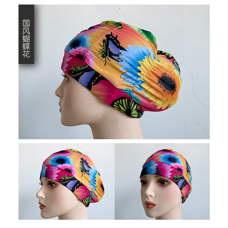 Fábrica al por mayor plisado paño gorro de natación extra grande circunferencia de la cabeza no apretado Pelo Largo oído protección natación caliente primavera unisex gorro de natación