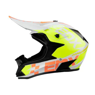 mountain bike riding – Motosiklet kaskı (dəbilqə) - bright-white-orange-goggles-gloves-mask-s