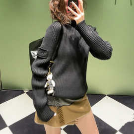 20262025年新款正确版本原标P家明星同款套头半高领毛衣男女同款