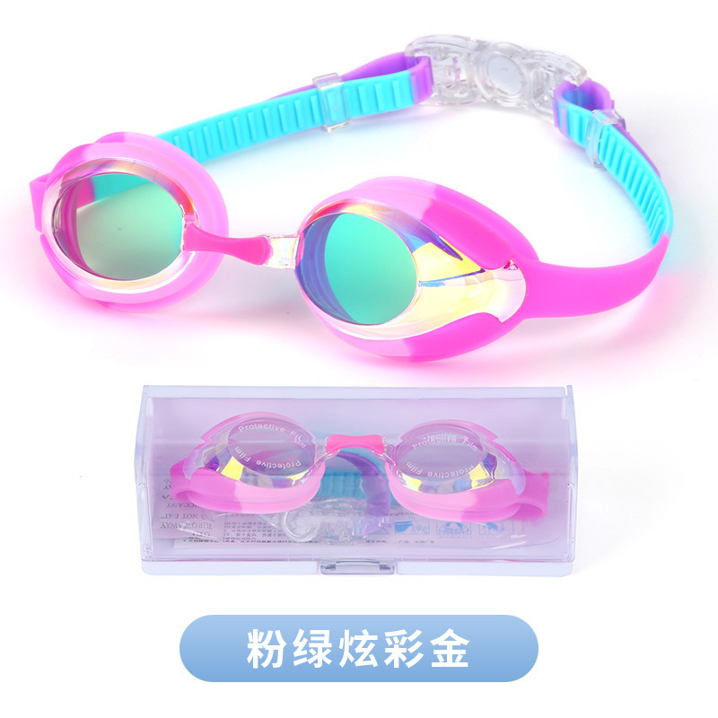 Gafas de Natación de Entrenamiento para Niños de PC y Silicona, Impermeable, Antivaho, para Entrenamiento de Natación
