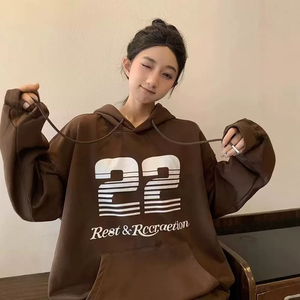 韩国潮牌RestandRccraetion连帽卫衣女小众休闲男女慵懒百搭外套