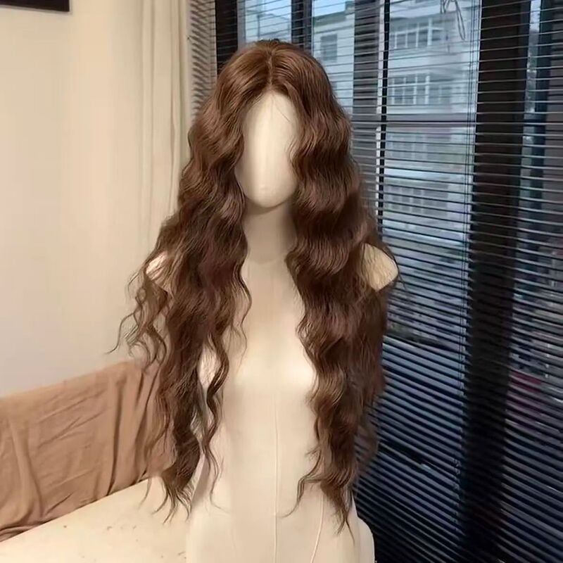 【Ouyang Nana】Wig for Women, Lazy Style, Cool Tea Brown Color, Big Wavy Hair, Long Curly Hair, Full Head Wig 【Ouyang Nana】Wig for Women, Lazy Style, Cool Tea Brown Color, Big Wavy Hair, Long Curly Hair, Full Head Wig