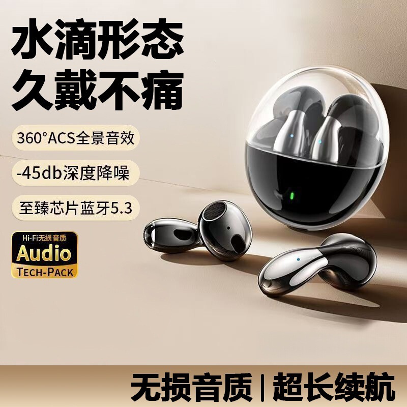2025 New Wireless Water Drop Bluetooth Headset Semi-In-Ear Call Noise Reduction Long Battery Life Sports Sweatproof Headset G26 2025 New Wireless Water Drop Bluetooth Headset Semi-In-Ear Call Noise Reduction Long Battery Life Sports Sweatproof Headset G26