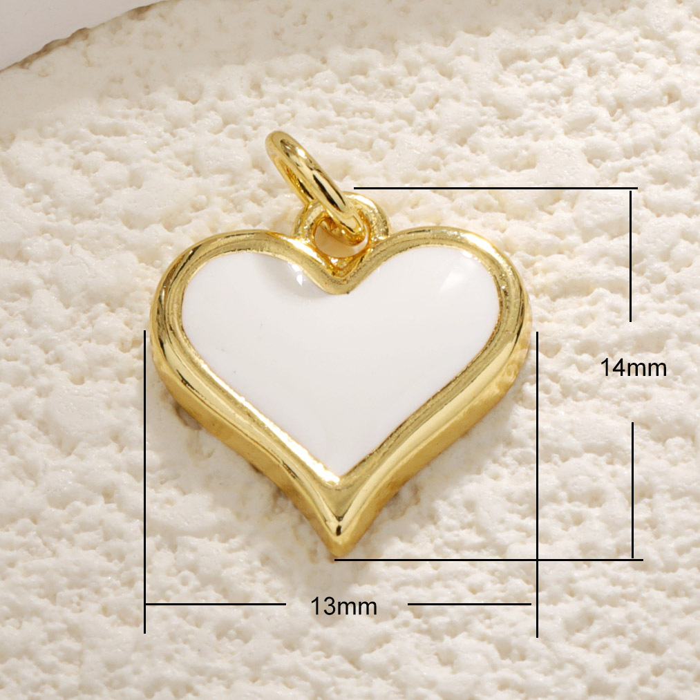 DIY Jewelry Accessories Classification 1 Piece Copper Rhinestones Heart Shape Pendant