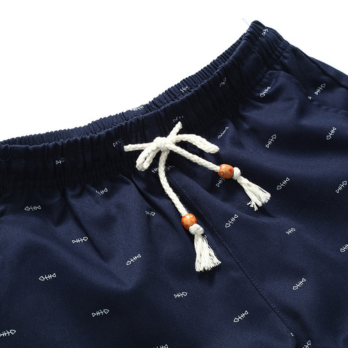 Summer Men's Beach Shorts Loose-Fitting Cotton Five-Finger Sporty Mid-Thigh Trendy