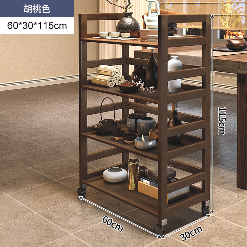 Estante para juegos de té de madera maciza, carrito pequeño, estante de almacenamiento para tazas de té, mesa de té móvil, gabinete de té para el hogar, mesa de té