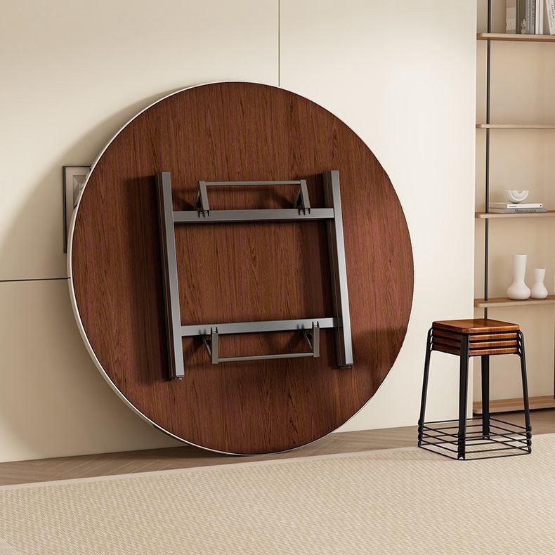 Solid Wood Household Dining Table Large Round Table Folding Thickened Desktop Simple Round Dining Table Rotating Round Table Small Apartment Dining Table