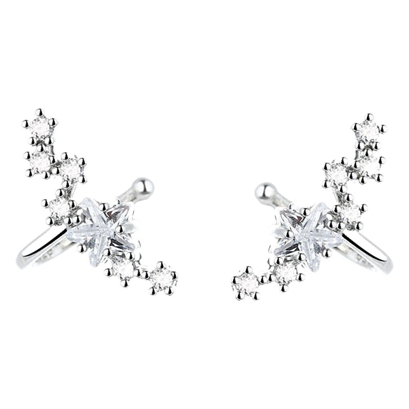 Super Fairy Meteor Ear Cuff 2026 Personalized Small Diamond Beaded North Star Earrings Non-Pierced Star Diamond Ear Clip