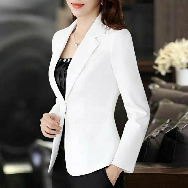 网红小西装外套女2025年春秋款韩版修身气质白色女士西服上衣休闲|undefined