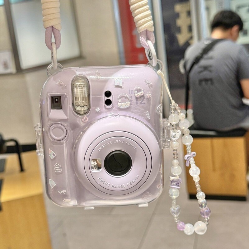 Mini12 Transparent Shell Instax Crystal Stand Hard Shell Camera Protection Chain