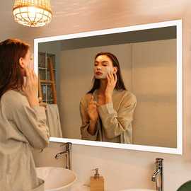电商同款LED Mirror 时尚浴室镜方形浴室镜led酒店洗手间智能浴镜