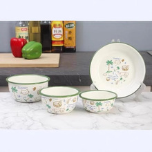 【新品珐琅搪瓷搪瓷碗】搪瓷深汤盘饭盘烤盘点心盘水果盘珐琅彩