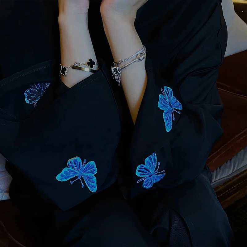 F406 Dubai Women's Embroidered Elegant Zipper Cardigan Robe In Stock Middle East Cross-border_ecoleips.com
