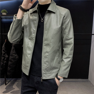Shake the sound of the same explosion men's spring and autumn new casual all-match leather fashion brand coat