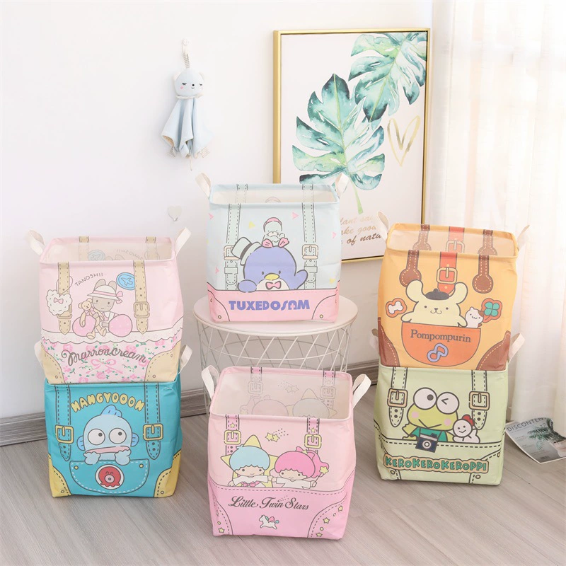 Japanese foldable square storage basket, capacious cloth, laundry basket, handheld toy, storage system