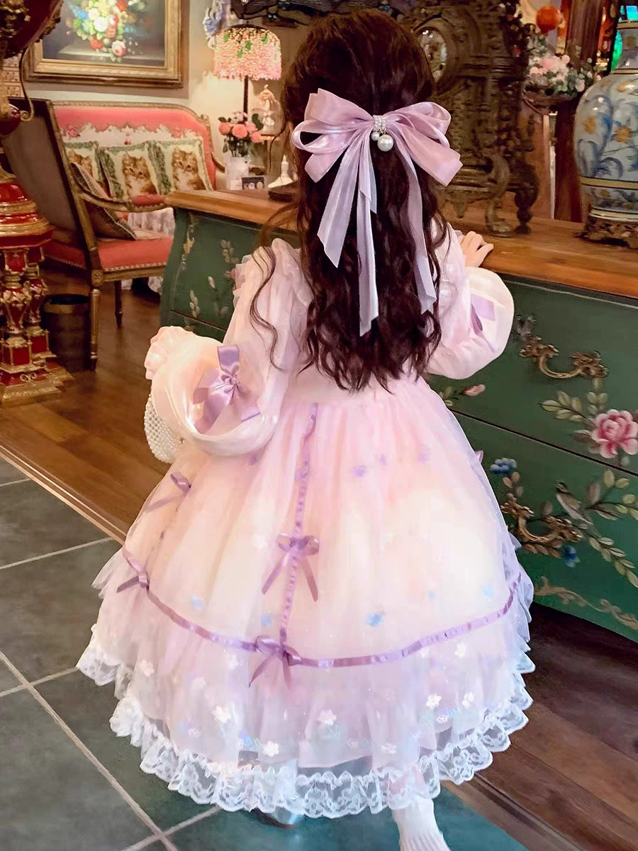 Весенний наряд маленькой принцессы, юбка, детское платье, стиль Lolita, западный стиль, тюль, подарок на день рождения