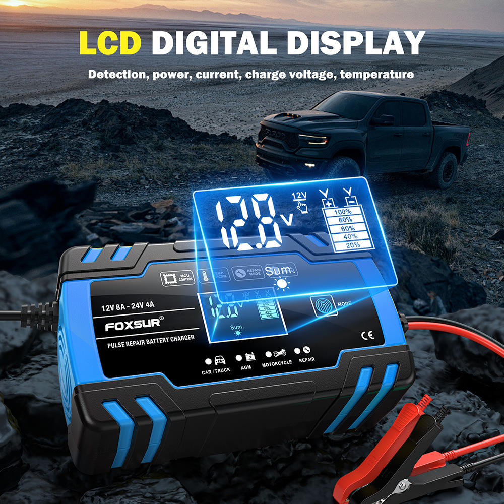 Multi-Stage Automatic Smart Battery Charger 100-240V battery charging