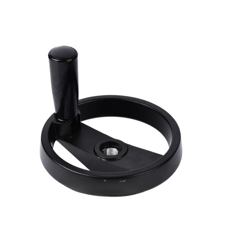 铝合金手轮黑色圆形数控阀门转动车床机床可折叠手柄双辐条100125