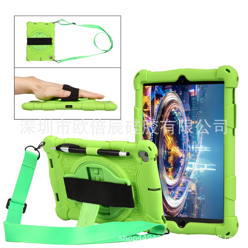 Suitable for ipad mini1.2.3.4 silicone sleeve mini5.6 protection silicone soft case with Pen slot handle rotation