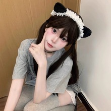 洛丽塔Lolita猫耳朵发箍KC日系软妹甜美可爱发饰黑白猫咪女仆头箍