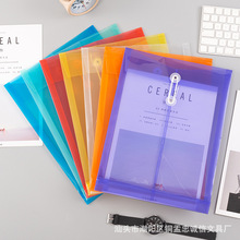 彩色缠绳PP档案袋 办公资料简约收纳袋 试卷档案透明文件袋现货