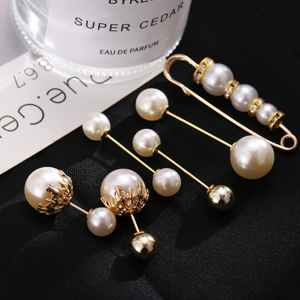 New Fashion Style Retro Creative Simple Pearl Brooch Set display picture 6