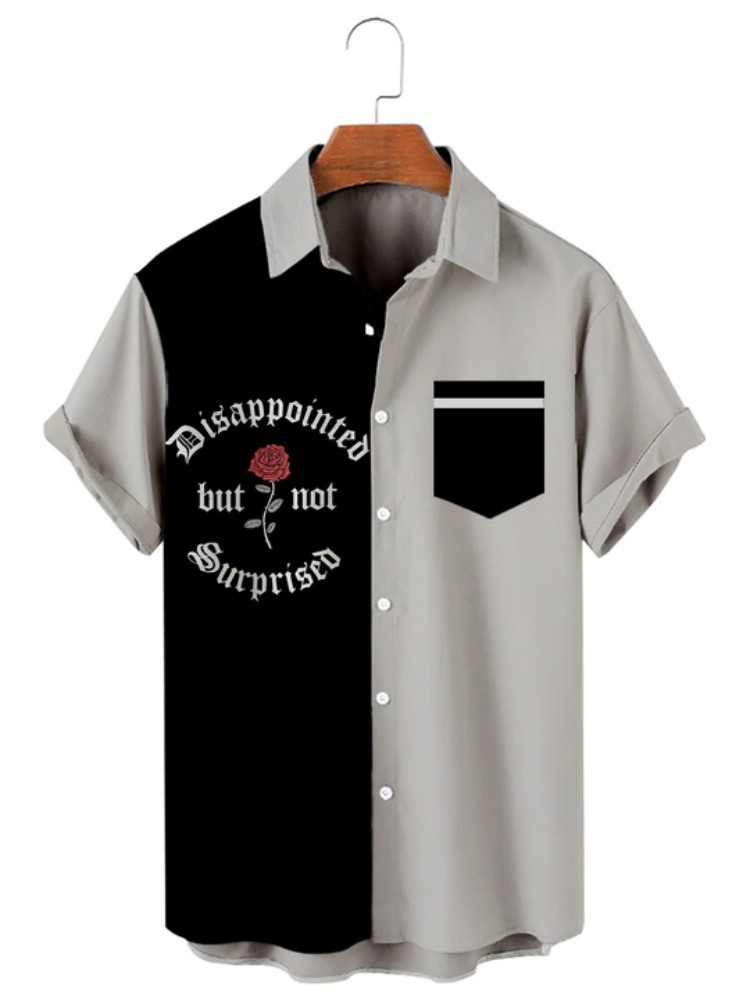 Estación independiente transfronteriza europea y americana nueva camisa para hombre impresión digital 3D Hawaii blusa casual de manga corta a rayas anchas