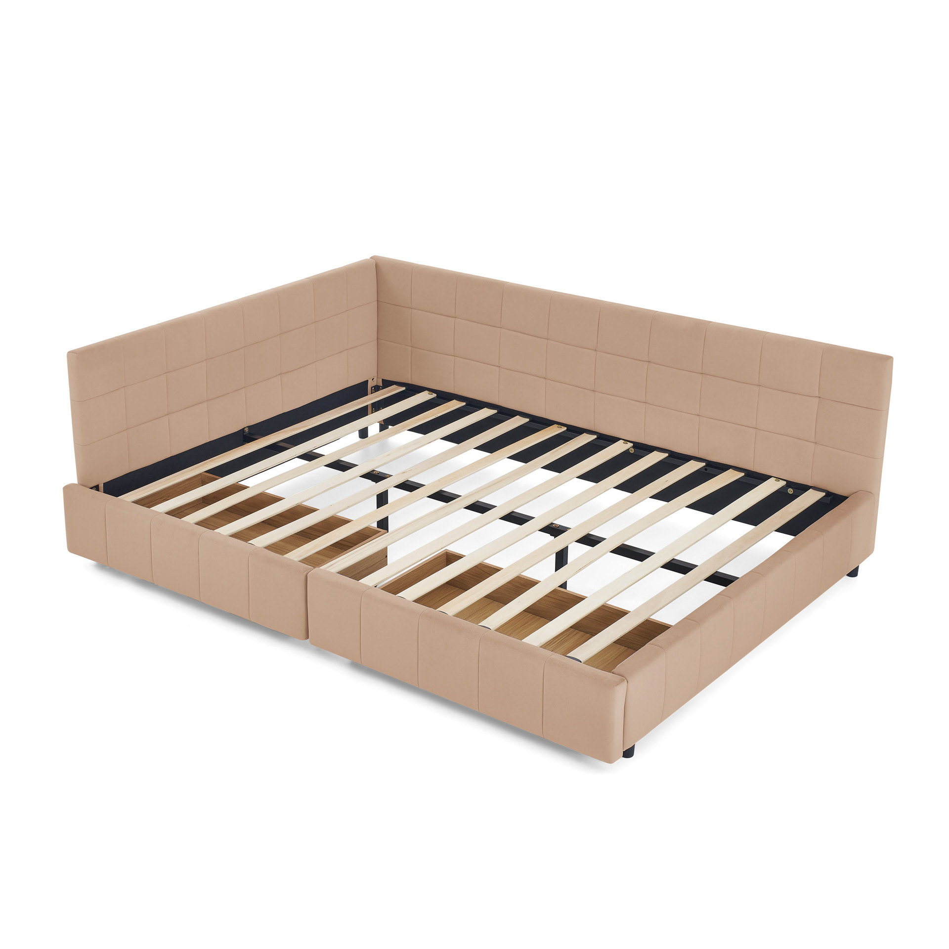 Fabrica de comercio exterior cama de tela cama de lino gris cama de almacenamiento neumático cama doble cama cama de dormitorio