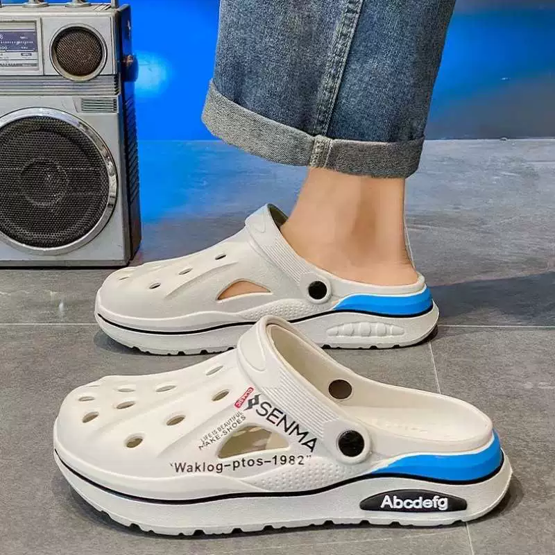 2025 новых мужских сабо на лето, нескользящая мягкая подошва, спортивные закрытые сандалии для вождения и пляжа.