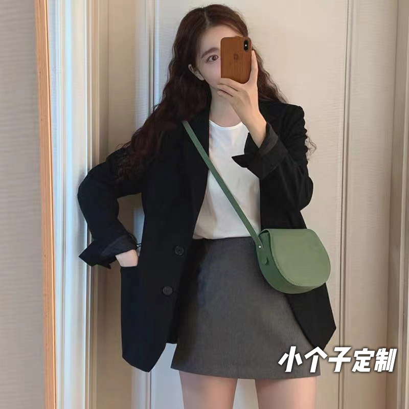145 Short Short High-end Street-fried Suit Jacket Women's 150 Short Suit Xs High-fit Matching Spring and Autumn 145 Short Short High-end Street-fried Suit Jacket Women's 150 Short Suit Xs High-fit Matching Spring and Autumn