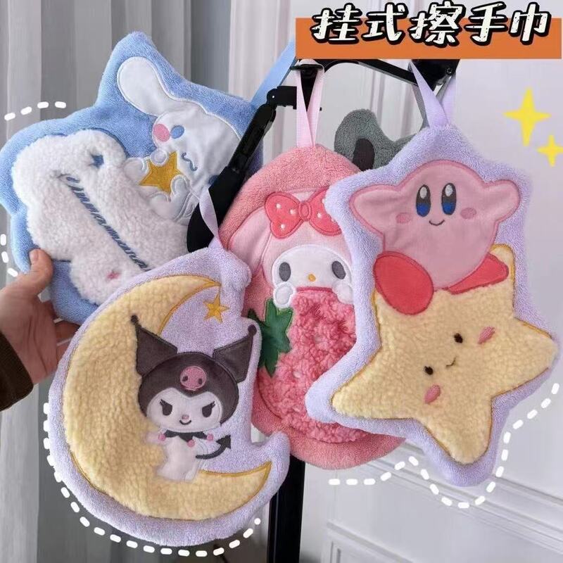 Cute new cartoon coral fleece hand towel for bathroom, kitchen, kindergarten, fashionable small handkerchief for girls