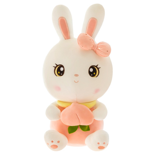 New Cute White Rabbit Plush Toy Peach Rabbit Rag Doll Rabbit Doll Pillow Doll Birthday Gift