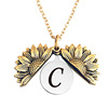 Retro necklace, pendant engraved solar-powered with letters, Birthday gift