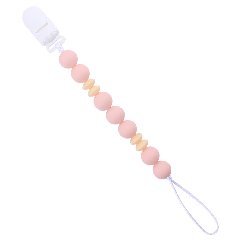 Nuevo bebé suministros chupete cadena creativa DIY macaron color serie mordedura de pegamento cadena anti-caída