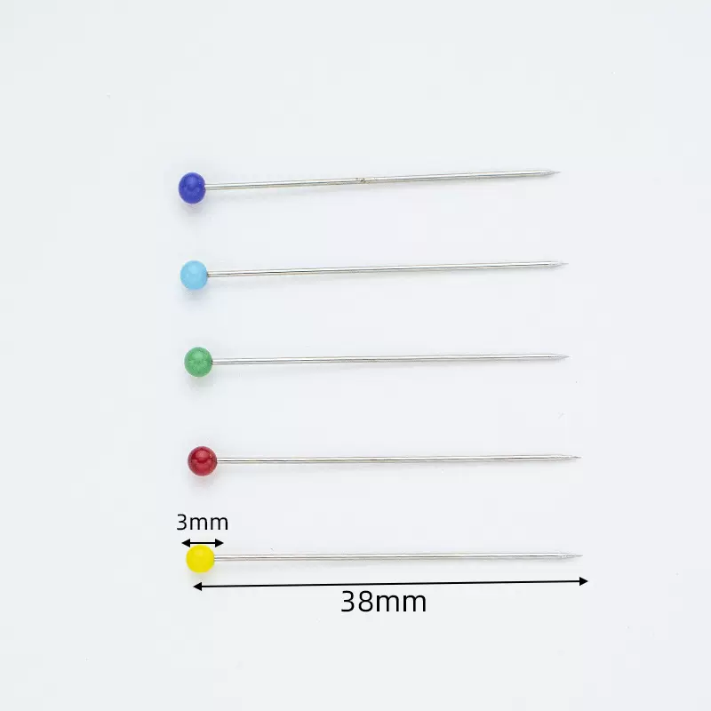 亚马逊跨境彩色玻璃头珠针大头针手工服装缝纫定位针耐高温盒装